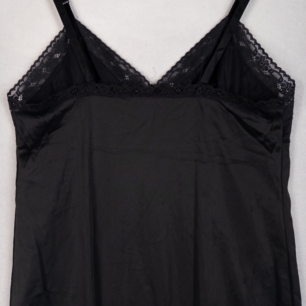 Vanity Fair Womens Full Slip 34 Black Lace Trim Vintage Antron III Nylon USA - Picture 4 of 8
